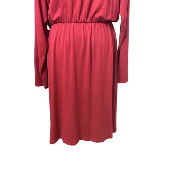 Fraiche By J A-Line Dress Knee Length Long Sleeve Surplice Knit Pink XL NWOT - Picture 6 of 9